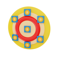 3D Rendering Bitcoin Chain Icon Object png