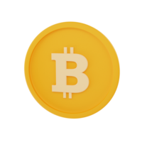 3d renderen bitcoin icoon voorwerp png