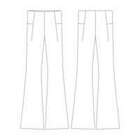 template bootcut legging with pocket vector illustration flat design outline clothing collection