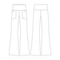 template bootcut legging with pocket vector illustration flat design outline clothing collection