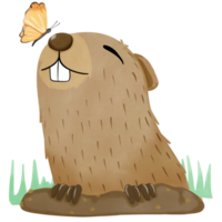 contento marmota día, png, ilustración png