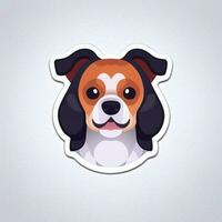 AI generated Cute Dog Avatar Icon Clip Art Sticker Decoration Simple Background photo