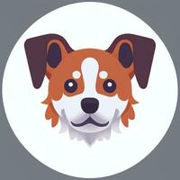 ai generado linda perro avatar icono acortar Arte pegatina decoración sencillo antecedentes foto