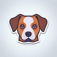 AI generated Cute Dog Avatar Icon Clip Art Sticker Decoration Simple Background photo