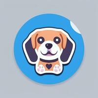 ai generado linda perro avatar icono acortar Arte pegatina decoración sencillo antecedentes foto