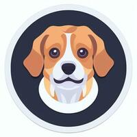 AI generated Cute Dog Avatar Icon Clip Art Sticker Decoration Simple Background photo