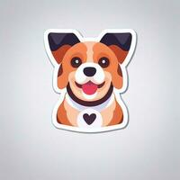 AI generated Cute Dog Avatar Icon Clip Art Sticker Decoration Simple Background photo