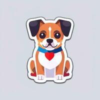 AI generated Cute Dog Avatar Icon Clip Art Sticker Decoration Simple Background photo