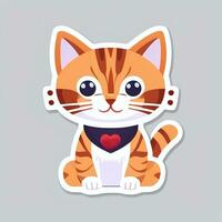 AI generated Cute Cat Avatar Icon Clip Art Sticker Decoration Simple Background photo