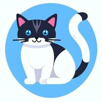 AI generated Cute Cat Avatar Icon Clip Art Sticker Decoration Simple Background photo