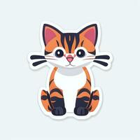 AI generated Cute Cat Avatar Icon Clip Art Sticker Decoration Simple Background photo