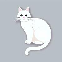 AI generated Cute Cat Avatar Icon Clip Art Sticker Decoration Simple Background photo