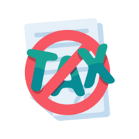 tax document icon Tax filing documents with prohibition sign concept of not paying taxes png