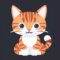 AI generated Cute Cat Avatar Icon Clip Art Sticker Decoration Simple Background photo