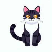 AI generated Cute Cat Avatar Icon Clip Art Sticker Decoration Simple Background photo