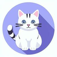 AI generated Cute Cat Avatar Icon Clip Art Sticker Decoration Simple Background photo