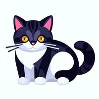 AI generated Cute Cat Avatar Icon Clip Art Sticker Decoration Simple Background photo