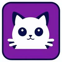 AI generated Cute Cat Avatar Icon Clip Art Sticker Decoration Simple Background photo