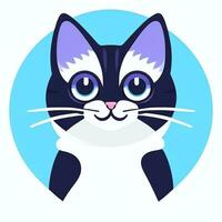 AI generated Cute Cat Avatar Icon Clip Art Sticker Decoration Simple Background photo