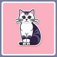 AI generated Cute Cat Avatar Icon Clip Art Sticker Decoration Simple Background photo