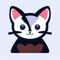 AI generated Cute Cat Avatar Icon Clip Art Sticker Decoration Simple Background photo