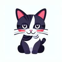 AI generated Cute Cat Avatar Icon Clip Art Sticker Decoration Simple Background photo