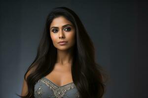 beautiful indian nationality woman model portraits looking at camera photo