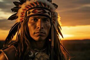 native american man indian tribe portrait photo