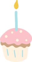 födelsedag muffin med ljus färgglatt png
