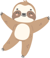 Cute Baby Sloth Standing cartoon nursery illustration png