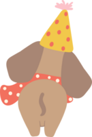 cumpleaños perro, linda perro tejonero salchicha perro con globos , festivo y juguetón mascota en vistoso fiesta tema png