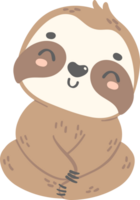 Cute Baby Sloth Sitting cartoon nursery illustration png