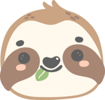 Cute Baby Sloth happy face cartoon nursery illustration png