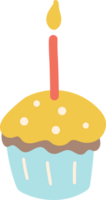 Birthday Cupcake with candle colouful png