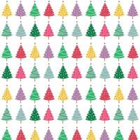 Christmas seamless pattern with multi-colored Christmas trees. Pattern in the swatches panel. vector