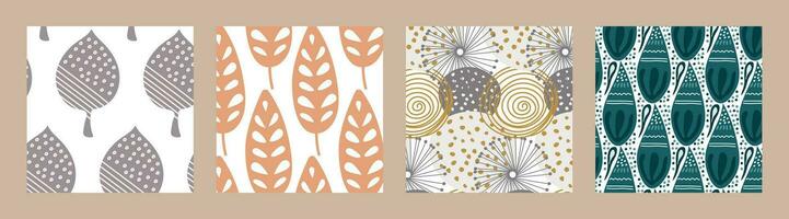 Set of seamless patterns in Scandinavian style. Patterns on the swatch panel. vector