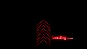 Loading bar, Neon arrows, directional icons. video