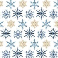 Winter seamless background with falling snow. Christmas and New Year holiday design made from beautiful snowflakes. Pattern in the panel samples. vector