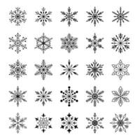 Snowflakes on a white background. Snowflakes icons. Editable stroke. vector