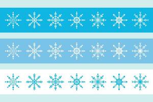 Collection of snowflakes on ribbons. New Year and Christmas design. vector