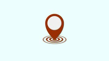 Ort Symbol, Geographisches Positionierungs System Ort Zeiger animiert Symbol. video