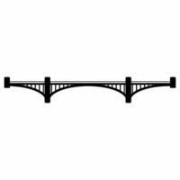 Arch bridge silhouette vector. City bridge silhouette can be used as icon, symbol or sign. Arch bridge icon vector for design of architecture, highway or city