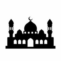 Mosque silhouette vector. Mosque building icon for symbol eid mubarak celebration. Ramadan design graphic in muslim culture and islam religion vector