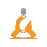 Monk logo icon design vector