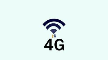 4g réseau icône, 4g haute la vitesse l'Internet lien video