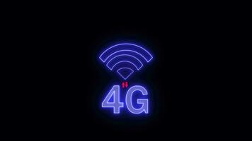 4g netwerk icoon, 4g hoog snelheid internet verbinding video