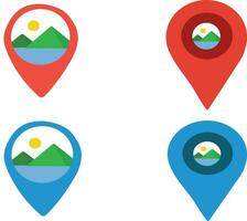 red location point map Tourist Destination Location Pin With Red Color vector