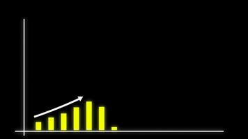 business graph, Growing line chart graph - business development competition concept animation video