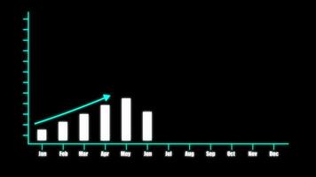 business graph, Growing line chart graph - business development competition concept animation video