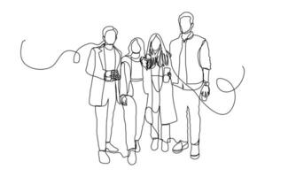 young executive people one continuous line sketch vector, suitable for brochure, leaflet, booklet. vector